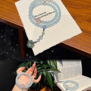 Aquamarine Double-Wrap Bracelet - AC-053