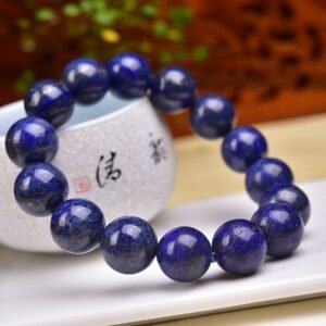 Lapis Lazuli 14mm Single-Wrap Bracelet - AC-152