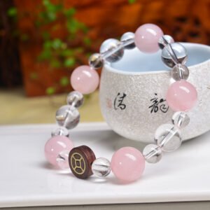 Clear Quartz 12mm Single-Wrap Bracelet - AC-094