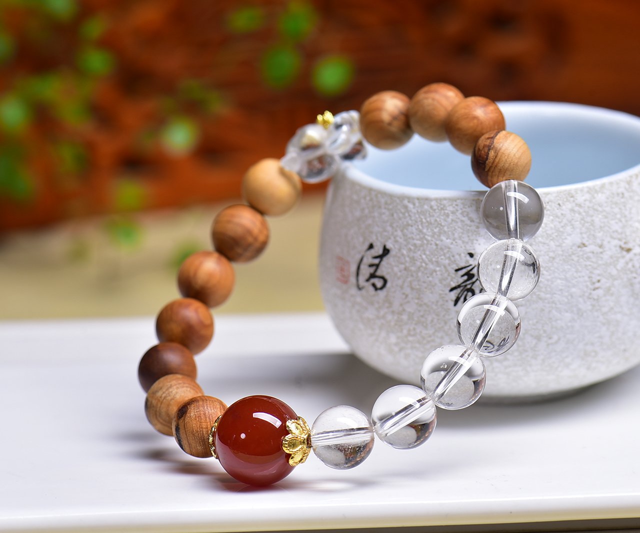 Red Agate 10mm Bracelet - AC-097