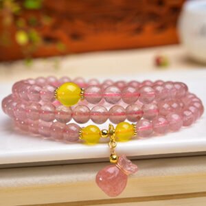 Strawberry Quartz 6mm Bracelet - AC-125