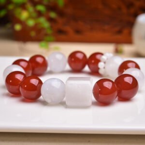 Red Agate 14mm Bracelet - AC-096
