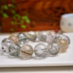 Rutilated Quartz 13mm Single-Wrap Bracelet - AC-112