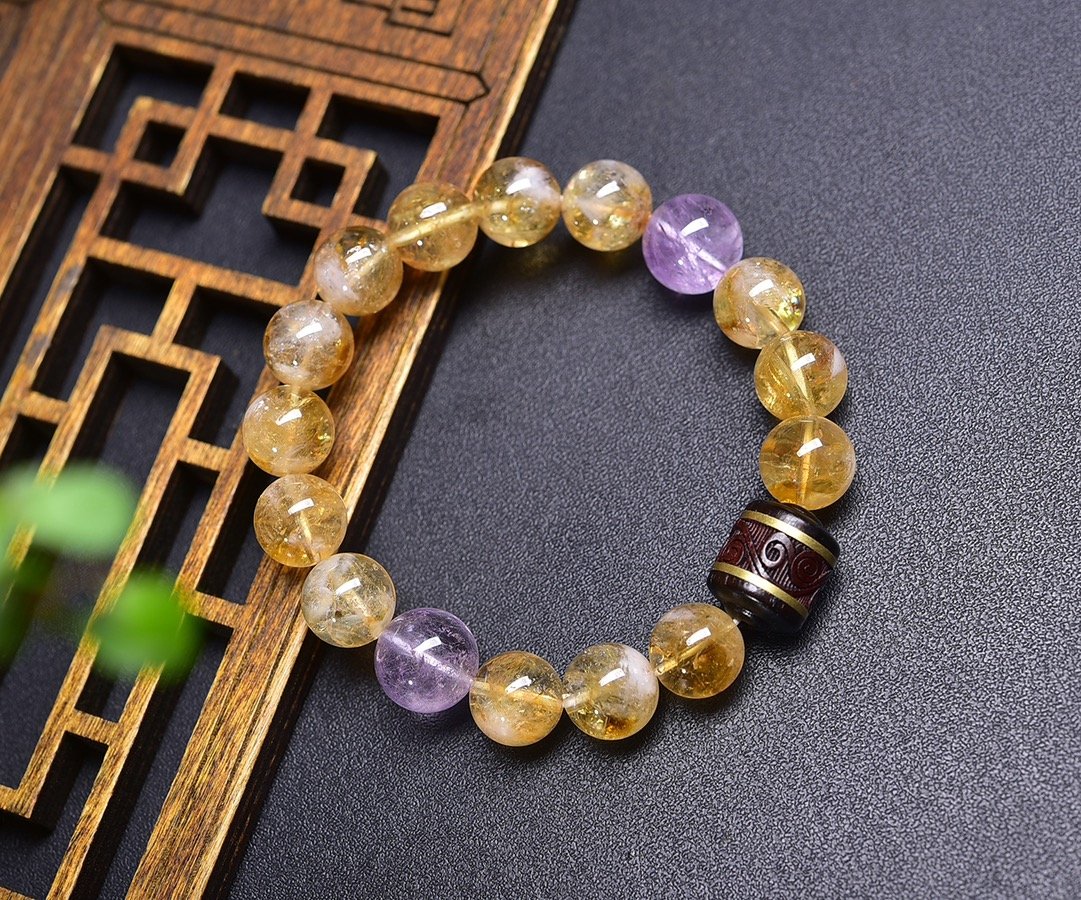 Citrine 15mm Single-Wrap Bracelet - AC-107 - Image 3
