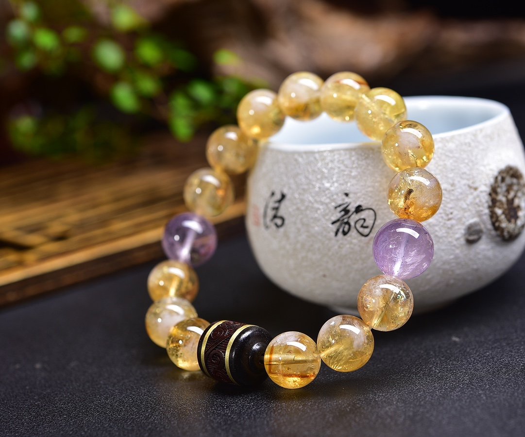 Citrine 15mm Single-Wrap Bracelet - AC-107 - Image 5