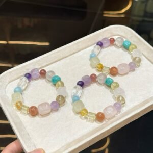White Phantom Quartz 9mm Bracelet - AC-054